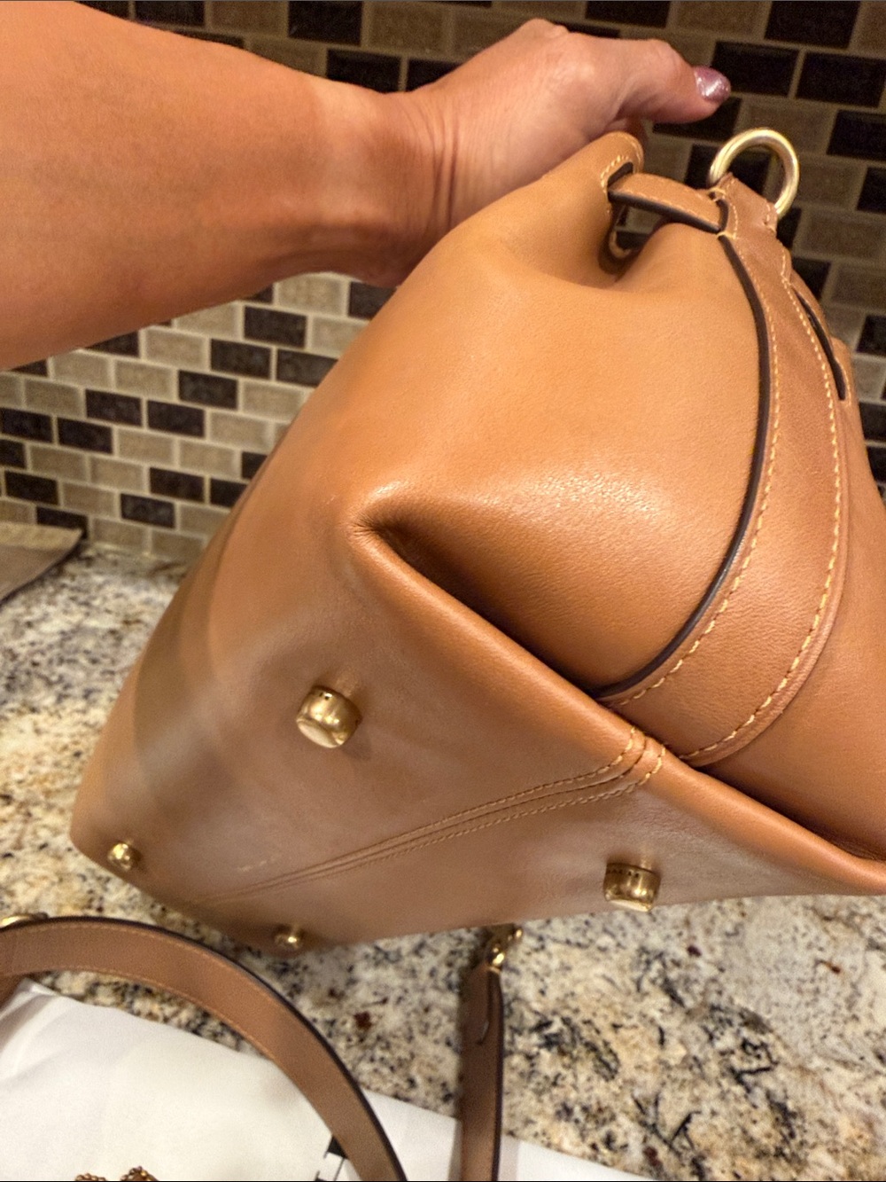 Coach EMPIRE 28 HONEY BROWN soft Leather Satchel - Picture 4 of 17